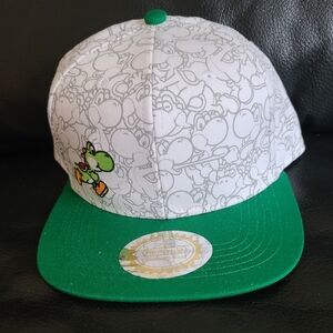 Nintendo Super Mario Green/White Yoshi Snapback Hat